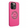 Чехол Lagerfeld Liquid silicone Round RSG logo для iPhone 14 Pro, розовый