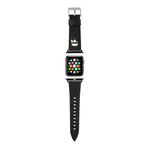 Ремешок Lagerfeld PU Saffiano Karl head для Apple Watch 42-41-40 mm, черный