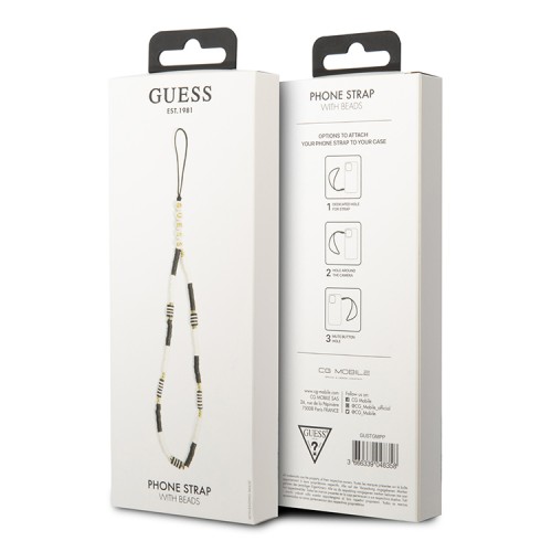 Шнурок на кисть Guess Heishi Beads (25 см), черный/белый