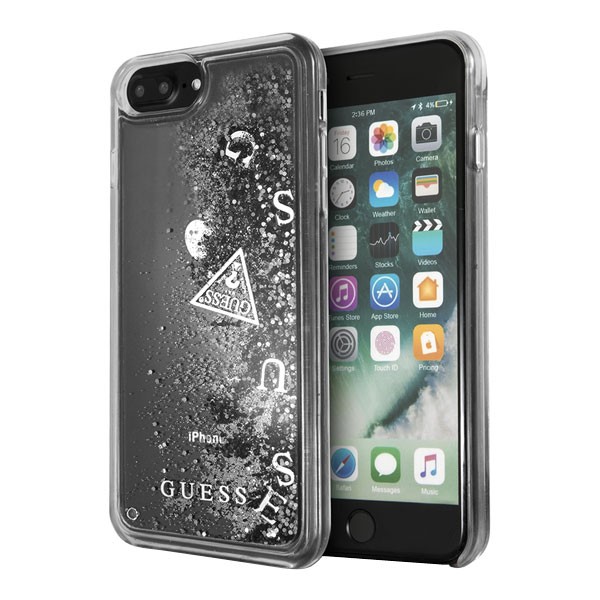 Чехол Guess Glitter Hard для iPhone 7 Plus/8 Plus, серебристый