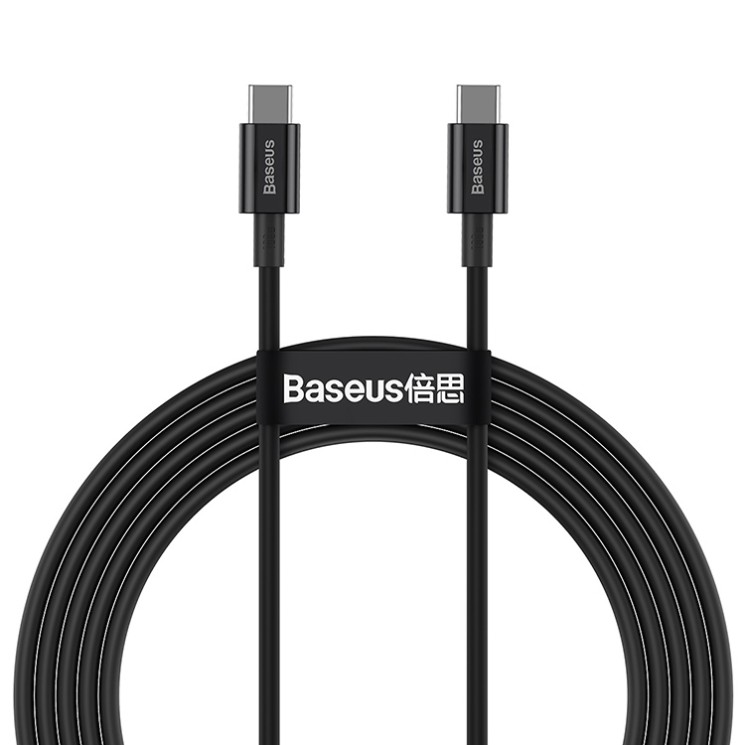 Кабель Baseus Superior Series Fast Charging Data Cable USB-C на USB-C 100W (2 м), черный