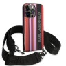 Чехол Lagerfeld Crossbody PC/TPU Color stripes with Strap Hard для iPhone 13 Pro Max, розовый
