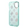 Чехол Guess Peony glitter Electroplated camera Hard для iPhone 14, Turquoise