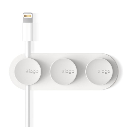 Органайзер для проводов Elago Magnetic Cable management (3 держателя + база), белый