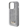 Guess для iPhone 15 Pro Max чехол Sequins Script metal logo Hard Silver