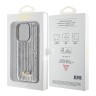 Guess для iPhone 15 Pro Max чехол Sequins Script metal logo Hard Silver
