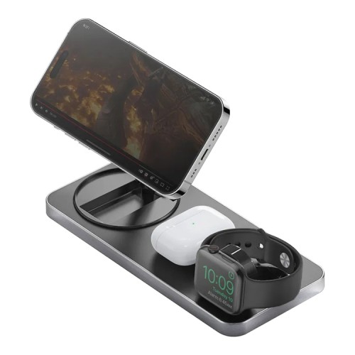 EnergEA Беспроводное СЗУ Bazic GoMag Station 3-in-1 (with Apple watch charger) 15W Grey