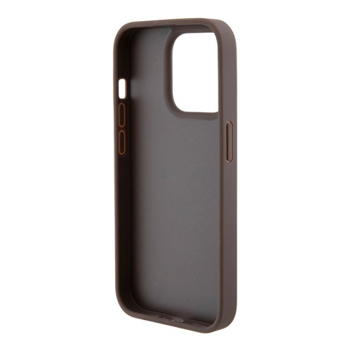 Guess для iPhone 15 Pro Max чехол PU 4G + Ring Hard Brown