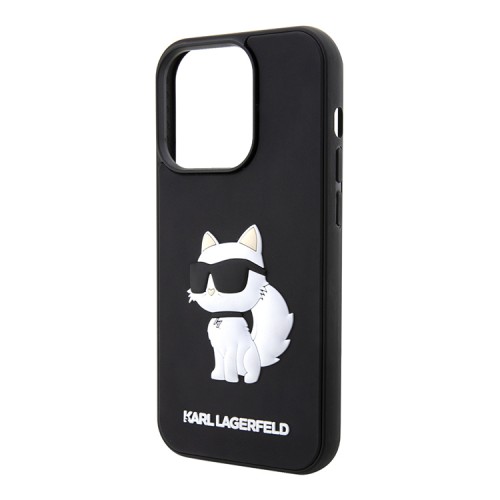 Lagerfeld для iPhone 15 Pro чехол 3D Rubber NFT Choupette Hard Black