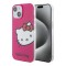 Hello Kitty для iPhone 15 чехол PC/TPU Kitty Head Hard Pink