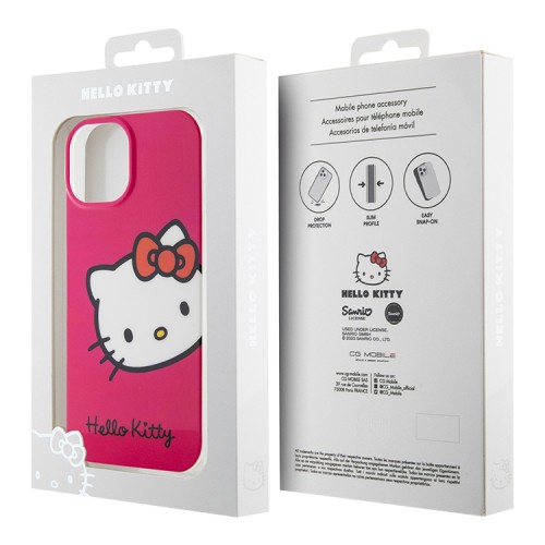 Hello Kitty для iPhone 15 чехол PC/TPU Kitty Head Hard Pink