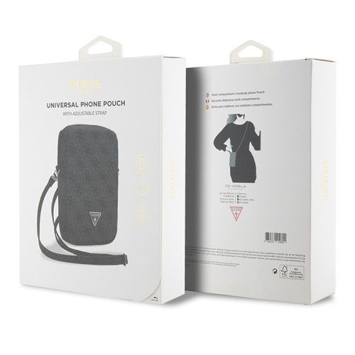 Guess для смартфонов сумка Wallet Zipper Pouch 4G with Triangle metal logo Black