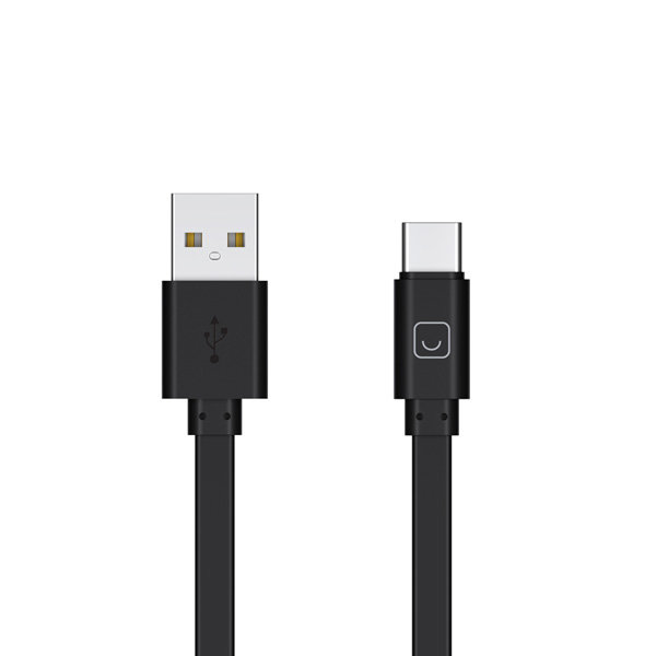 Prime Line USB-A/USB-Type-C (1.2 м) плоский, черный 7216