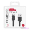Prime Line USB-A/USB-Type-C (1.2 м) плоский, черный 7216