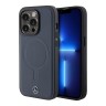 Mercedes для iPhone 14 Pro чехол Leather Plain Smooth with Ring Hard Navy (MagSafe)