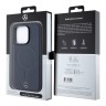 Mercedes для iPhone 14 Pro чехол Leather Plain Smooth with Ring Hard Navy (MagSafe)