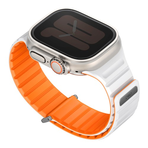 Uniq для Apple Watch 49-46-45-44 mm ремешок Revix EVO reversible Magnetic Amber Orange/White