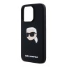 Karl Lagerfeld для iPhone 15 Pro Max чехол Liquid Silicone NFT Karl Head Hard Black (MagSafe)