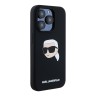 Karl Lagerfeld для iPhone 15 Pro Max чехол Liquid Silicone NFT Karl Head Hard Black (MagSafe)
