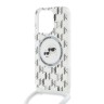 Karl Lagerfeld для iPhone 15 Pro чехол Crossbody PC/TPU NFT Karl & Choup Head прозрачный (MagSafe) + Cord