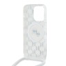 Karl Lagerfeld для iPhone 15 Pro чехол Crossbody PC/TPU NFT Karl & Choup Head прозрачный (MagSafe) + Cord