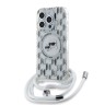 Karl Lagerfeld для iPhone 15 Pro чехол Crossbody PC/TPU NFT Karl & Choup Head прозрачный (MagSafe) + Cord