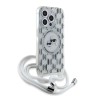 Karl Lagerfeld для iPhone 15 Pro чехол Crossbody PC/TPU NFT Karl & Choup Head прозрачный (MagSafe) + Cord