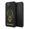 Чехол Karl Lagerfeld Liquid silicone Ikonik outlines Hard для iPhone 11 Pro Max, черный/желтый