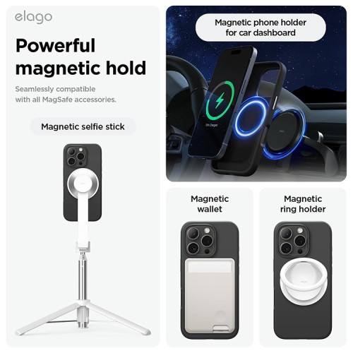 Elago для iPhone 16 Pro Max чехол Soft silicone (Liquid) Black (MagSafe)