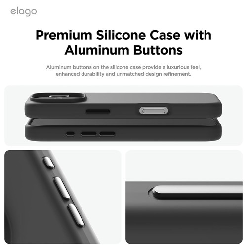Elago для iPhone 16 Pro Max чехол Soft silicone (Liquid) Black (MagSafe)
