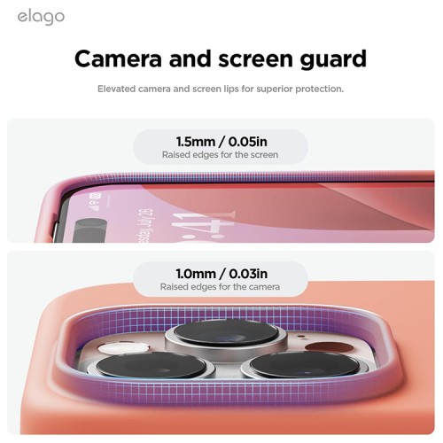 Elago для iPhone 16 Pro чехол Soft silicone (Liquid) Salmon