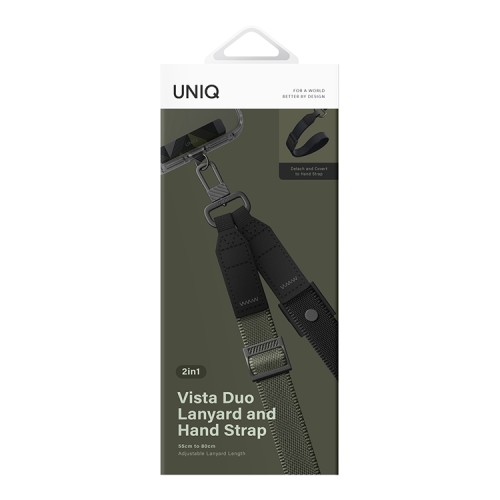 Uniq ремешок на шею/руку Vista Duo 2-in-1 Lanyard and Handstrap Forest/Black