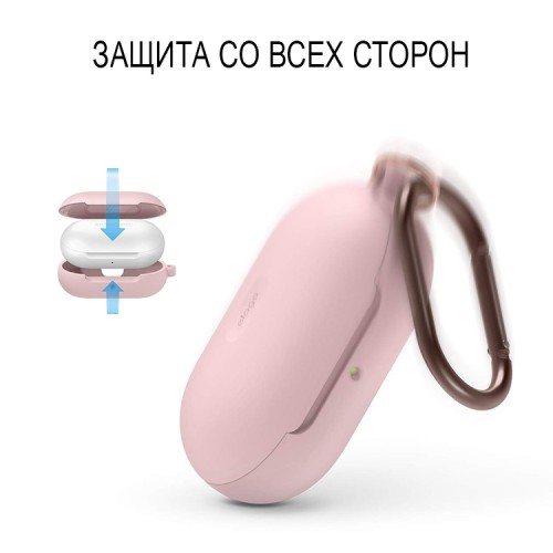 Силиконовый чехол Elago Hang case для Galaxy Buds|Buds+ с карабином, розовый