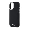 DKNY для iPhone 16 чехол Liquid Silicone Metal logo and Camera frame Hard Black (MagSafe)