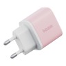 Energea СЗУ Bazic GoPort Velox Kit GaN35, USB-C+USB-A +кабель Weave USB-C to C 1.5m Peach