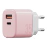 Energea СЗУ Bazic GoPort Velox Kit GaN35, USB-C+USB-A +кабель Weave USB-C to C 1.5m Peach