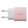 Energea СЗУ Bazic GoPort Velox Kit GaN35, USB-C+USB-A +кабель Weave USB-C to C 1.5m Peach