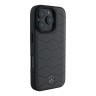 Mercedes для iPhone 16 Pro Max чехол Leather Waves Metal logo Hard Antracite Grey