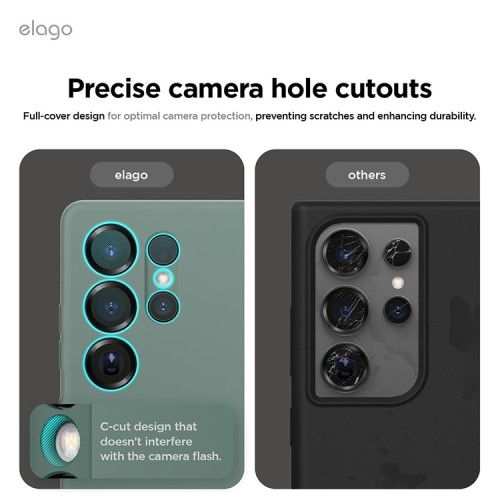 Elago для Galaxy S25 Ultra чехол Soft silicone (Liquid) Midnight Green