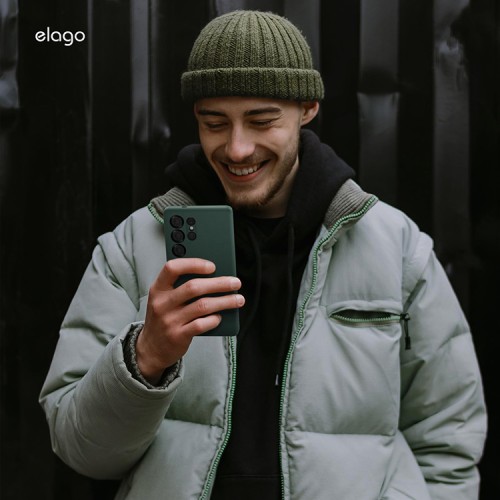 Elago для Galaxy S25 Ultra чехол Soft silicone (Liquid) Midnight Green