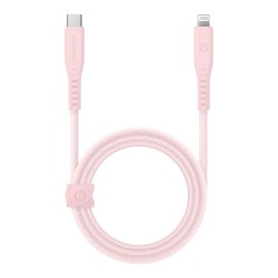 Energea Кабель FLOW USB-C to Lightning MFI C94 PD60W 3A Nanoweave Magnetic tie Pink 1.5m