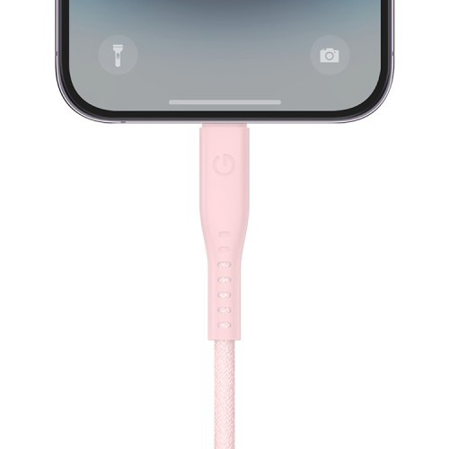 Energea Кабель FLOW USB-C to Lightning MFI C94 PD60W 3A Nanoweave Magnetic tie Pink 1.5m