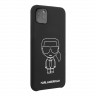 Чехол Karl Lagerfeld Liquid silicone Ikonik outlines Hard для iPhone 11 Pro Max, черный/белый