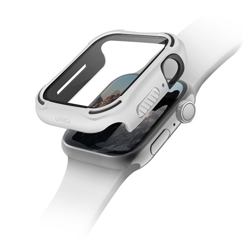 Чехол со стеклом Uniq Torres 9H glass Anti-microbial для Apple Watch 4/5/6/SE 40 мм, белый