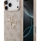 Guess для iPhone 17 Pro Max чехол PU 4G Big metal logo Gold camera Hard Pink