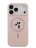Karl Lagerfeld для iPhone 17 Pro чехол Liquid Silicone NFT Karl & Choupette Hard Pink (MagSafe)