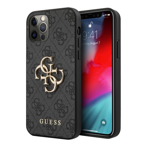 Чехол Guess 4G Big metal logo Hard для iPhone 12 Pro Max, серый