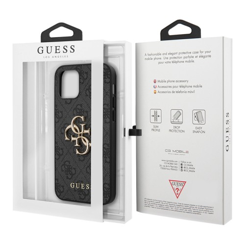 Чехол Guess 4G Big metal logo Hard для iPhone 12 Pro Max, серый
