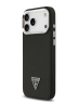 Guess для iPhone 17 Pro чехол PU Grained leather Triangle metal logo & Camera Hard Black (MagSafe)