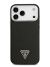 Guess для iPhone 17 Pro чехол PU Grained leather Triangle metal logo & Camera Hard Black (MagSafe)